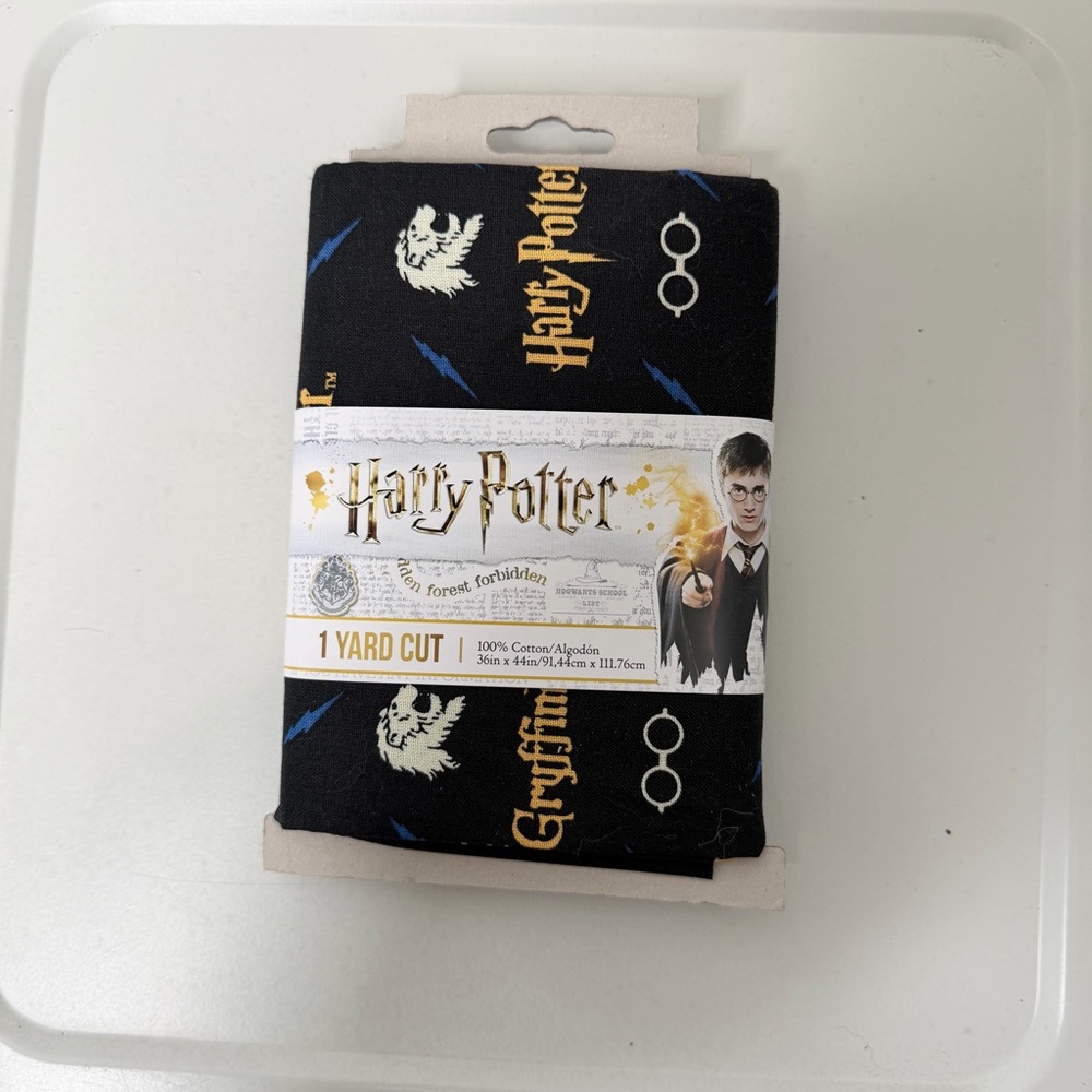 Warner Bros. Harry Potter Black Fabric with Gold and Blue Accents